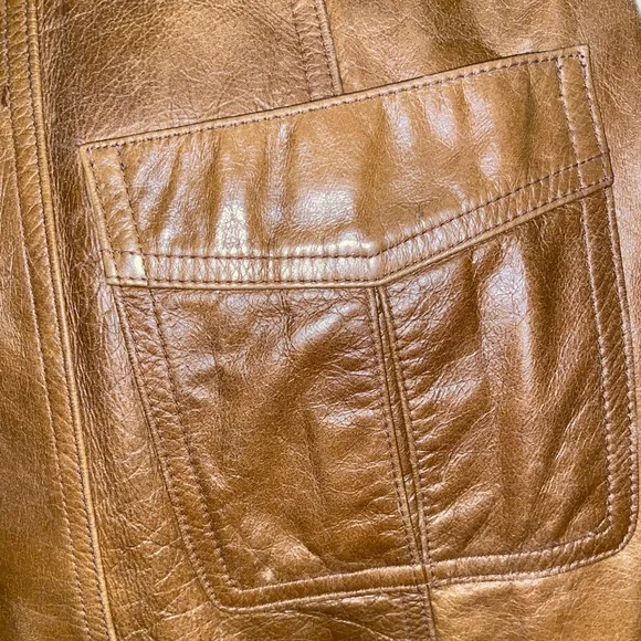 Halogen Brown Leather Jacket - Picture 4 of 7